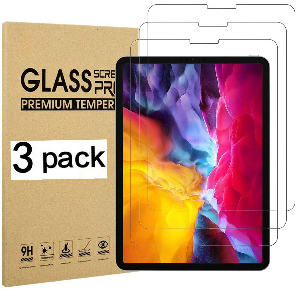 

( 3 Packs ) Tempered Glass For Apple iPad Pro 11 2018 2020 2021 2022 2th 3th 4th Generation Anti-Scratch Screen Protector Film