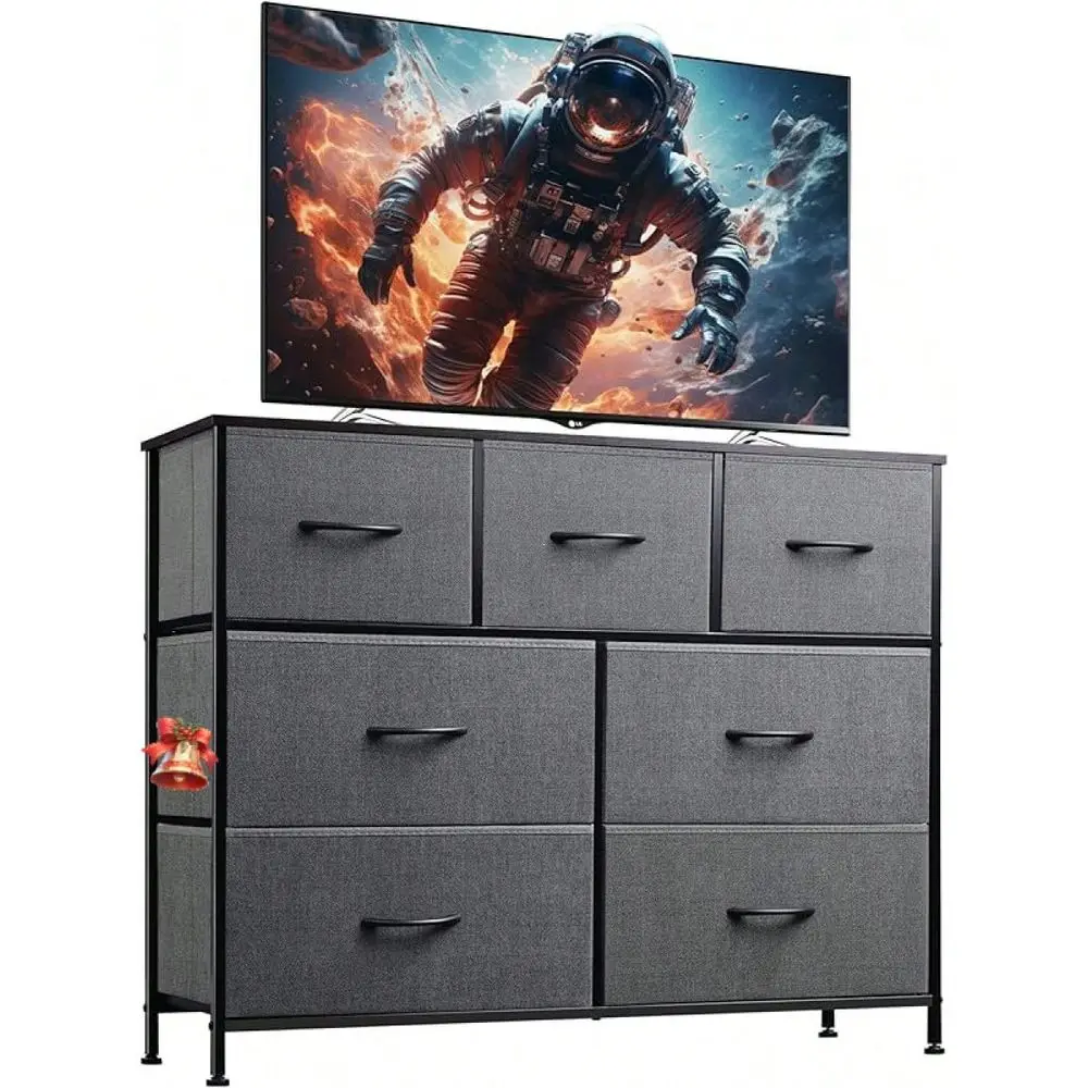 

Drawer Dresser TV Stand, Dressers For Bedroom, Fabric Storage Tower, Hallway, Entryway, Closets, Sturdy Steel Frame, Wood Top,