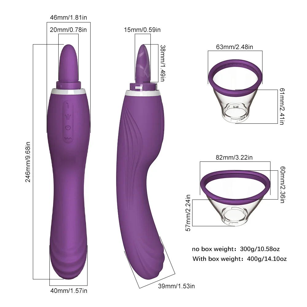 Vacuum Adsorption Tongue Vibrators for Women 8 Speeds Vibration Sucking Licking Powerful Clitoris Stimulator Magnetic Charging