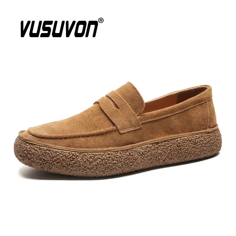 

Men Penny Loafers Shoes Suede Leather Comfortable Dress Classic Wedding Fashion Casual Business Footwear Party Flats Size 38-44