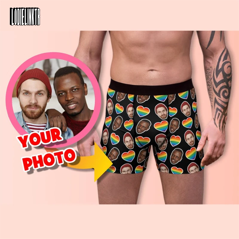 Personalized Gay Wedding Boxer Briefs Custom Gay Photo Underwear Engagement Gift Gay Couple Anniversary Undies Valentine's Day