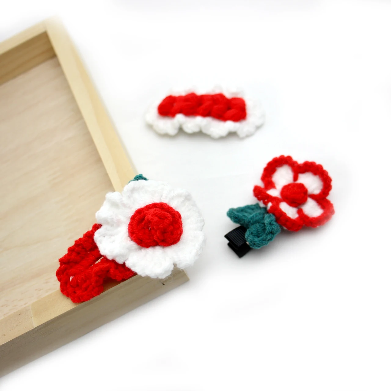 

3pcs/lot Baby hairbows for Girls Hair Pins Sweet Princess Crochet Knitted hairclips Snap kid Hairgrips Handmade hair Accessories