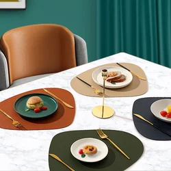 Water Droplet Shaped Dining Mat Western Style Anti-Slip PU Table Mat for Hotel Home Picnic Washable Placemat with Autumn Theme