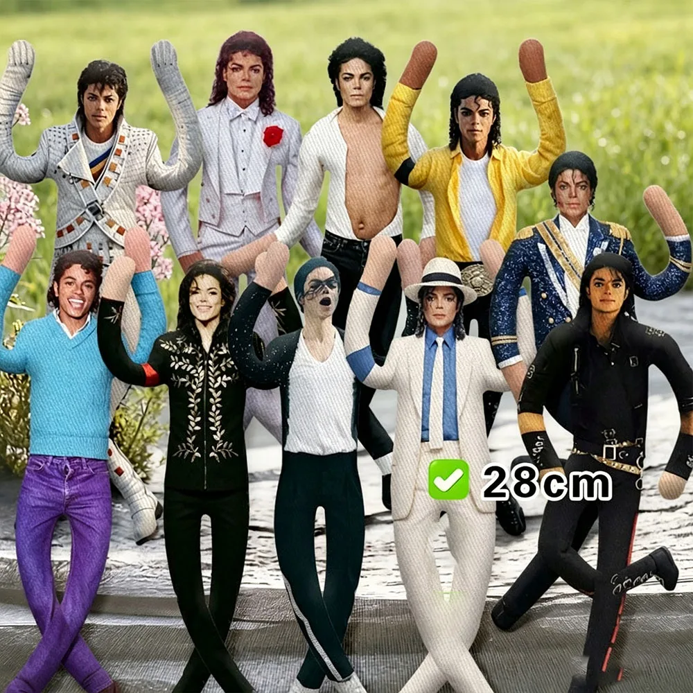 28cm Michael Jackson Cosplay Prop Doll Plush Stuffed Figure Joint Mobile Room Decoration Abstract Design Ideal Gift for Fans