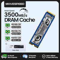 MOVESPEED 3500MB/s SSD NVMe M.2 2280 with DRAM Cache 512GB Internal Solid State Drive M2 PCIe 3.0x4 2280 SSD for PC Laptop