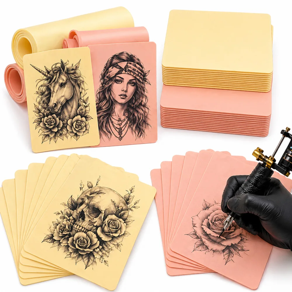 

A4 Size 3mm Tattoo Practice Skin Realistic Silicone Fake Skin Double Sides Blank Tattoo Skin for Tattoo Training Accessories