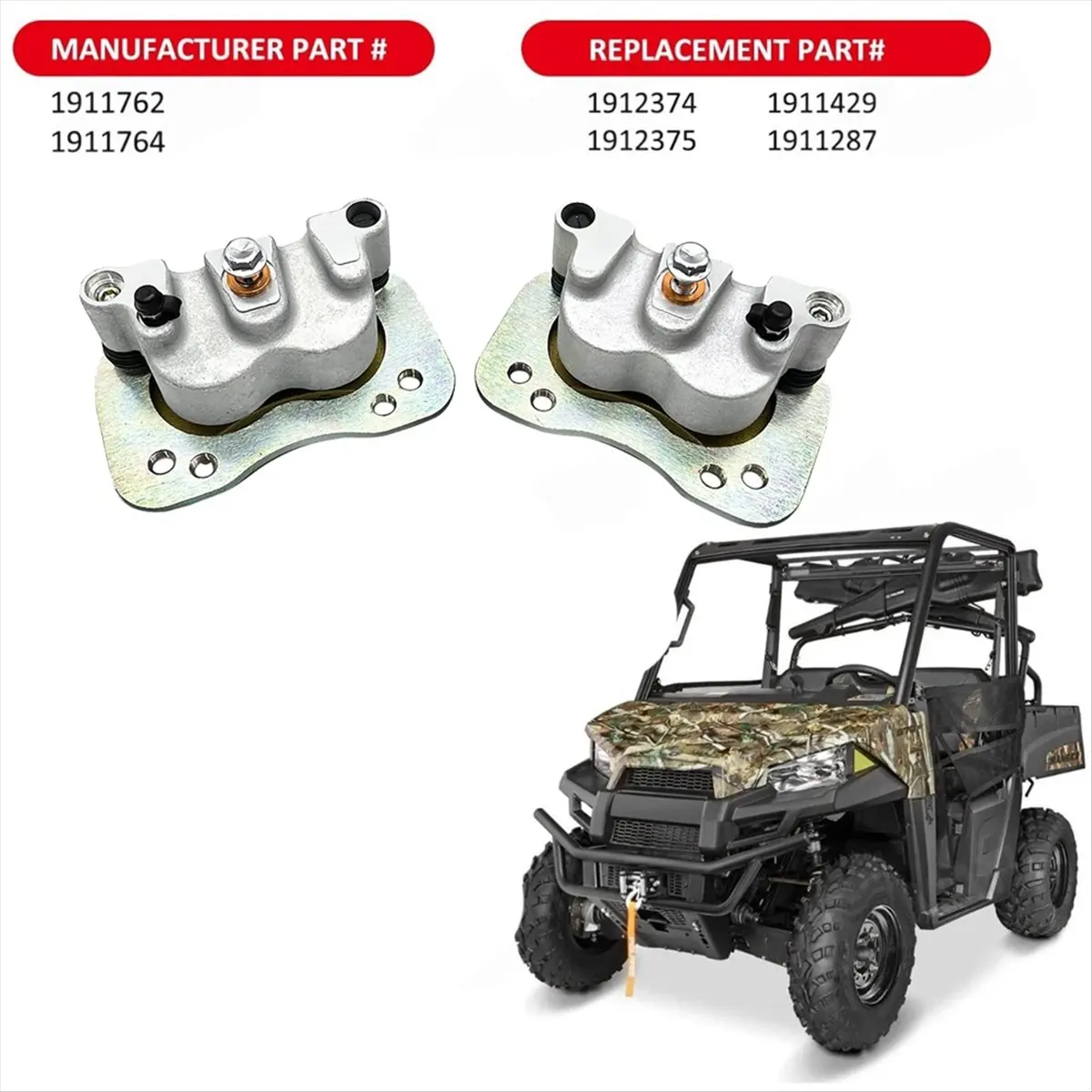 【~ NEW A03R】1Pair Motorcycle Rear Brake Caliper 1911765 1911764 for RZR-4-900 Ranger Crew 570/700/800-6x6/900/1000 700