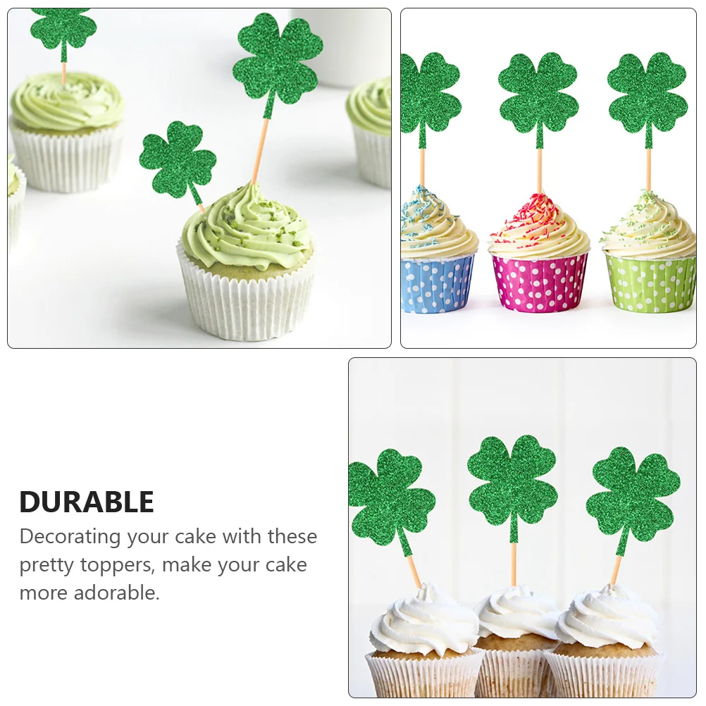 

12Pcs St Patrick's Day Cake Toppers Glitter Party Cake Decoration for Food St Patrick's Day Cupcake Picks