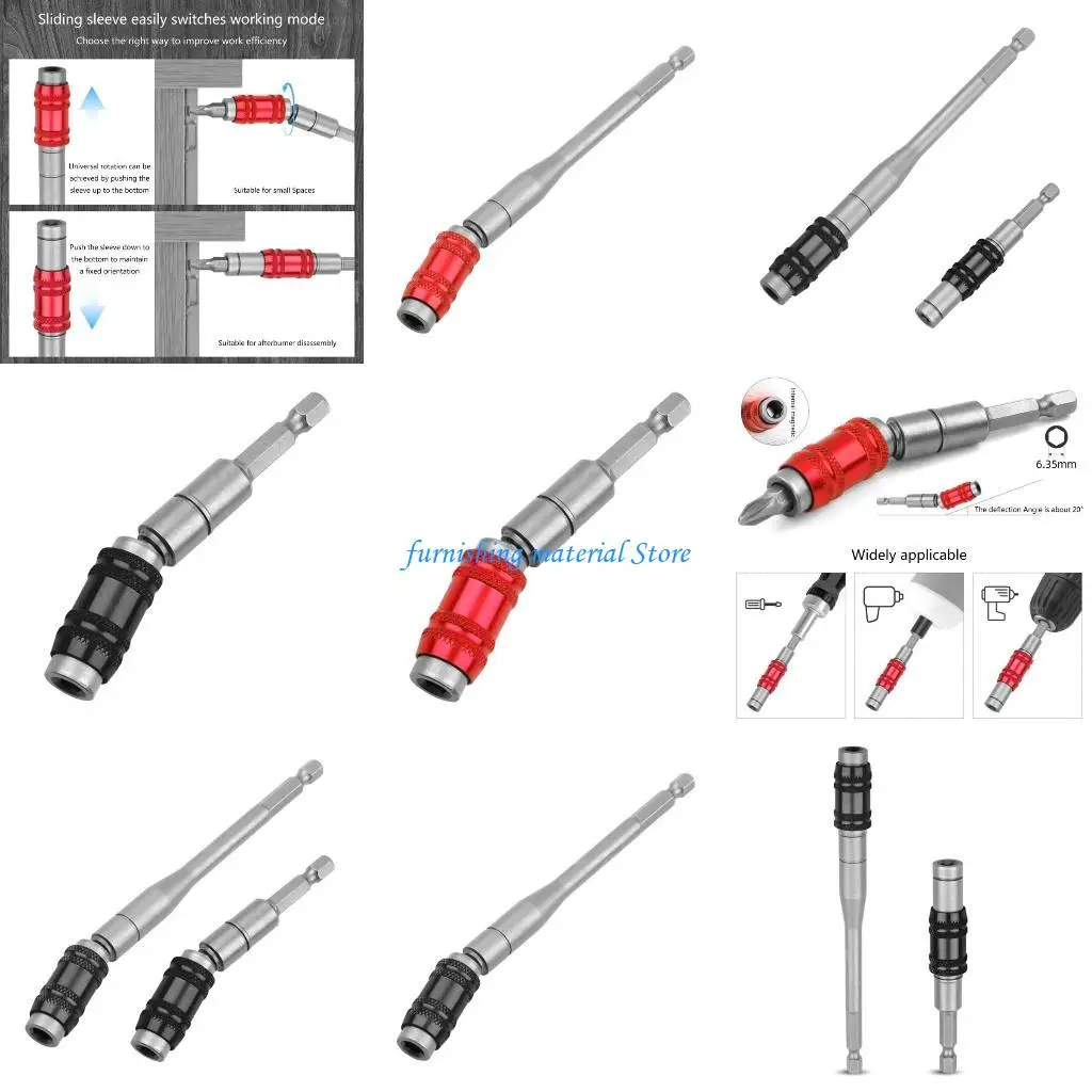 

Y5GD 1/4Inch HexShank Quick Releases Screwdriver Bit Holder 360 Rotatable Extension Holder Bar Rod
