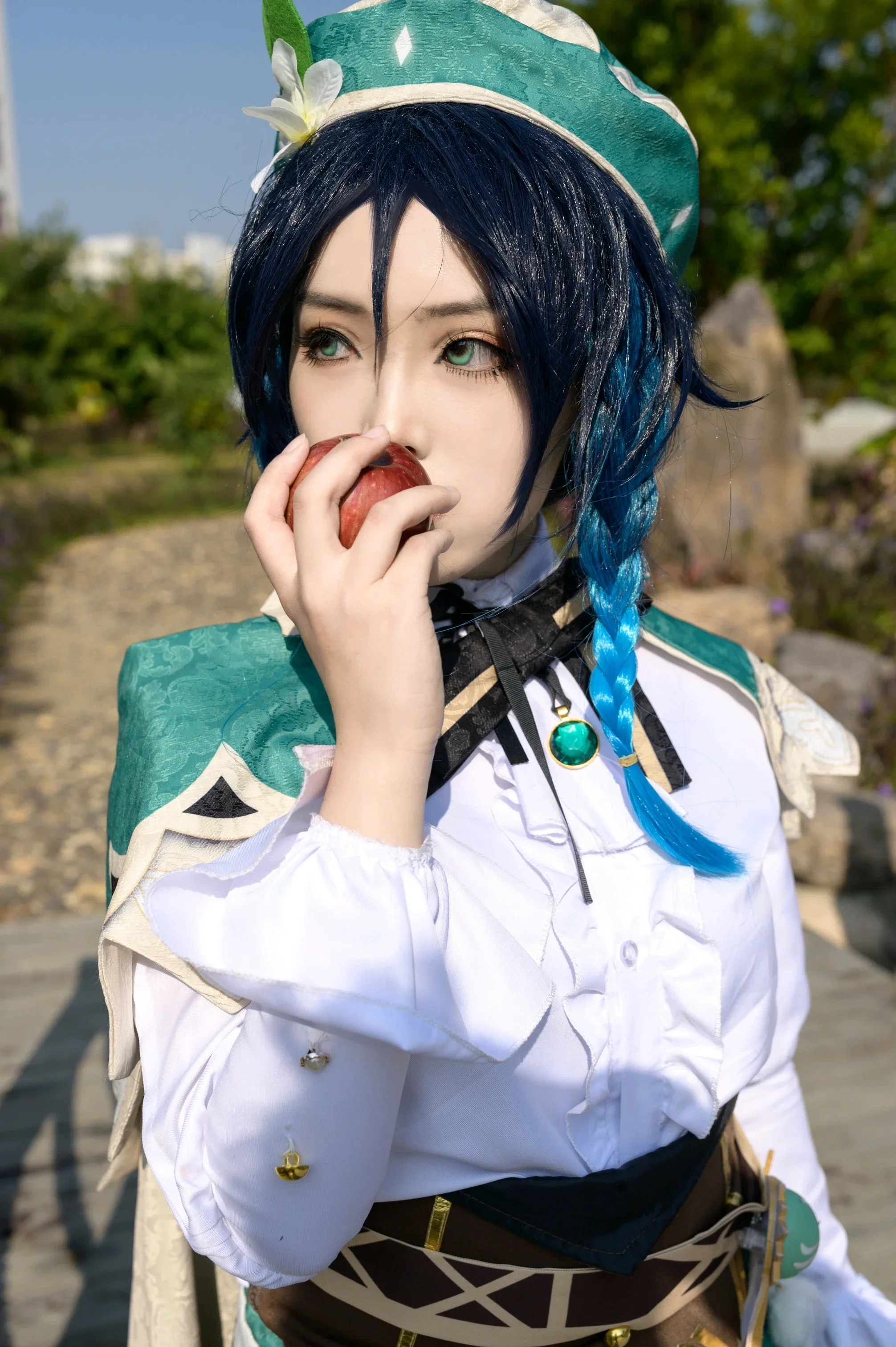 Halloween Jeu Genshin Impact Venti Cosplay perruque Anime perruques tresse reseistant à la chaleur cheveux synthétiques