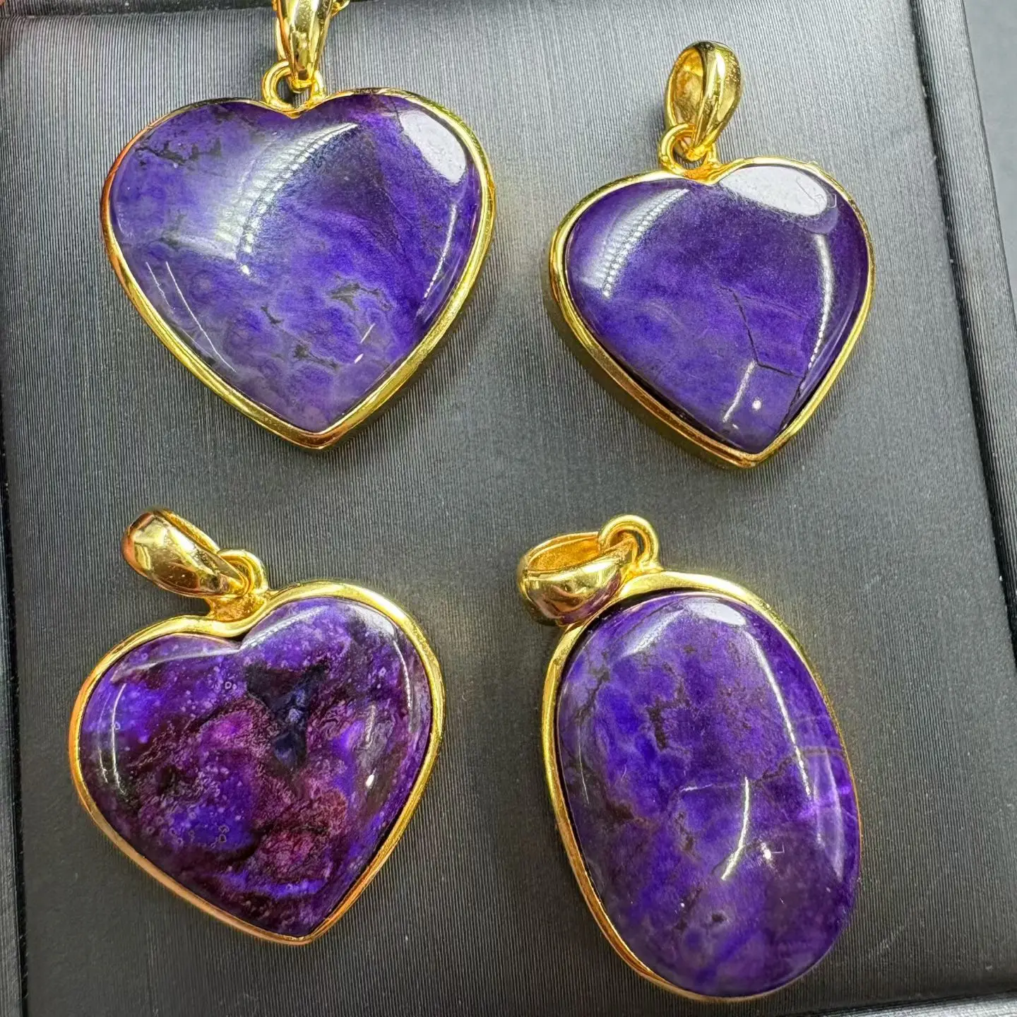 1 Pc Fengbaowu Natural Sugilite Heart Pendant 925 Sterling Silver Reiki Healing Stone Jewelry Gift For Women Men