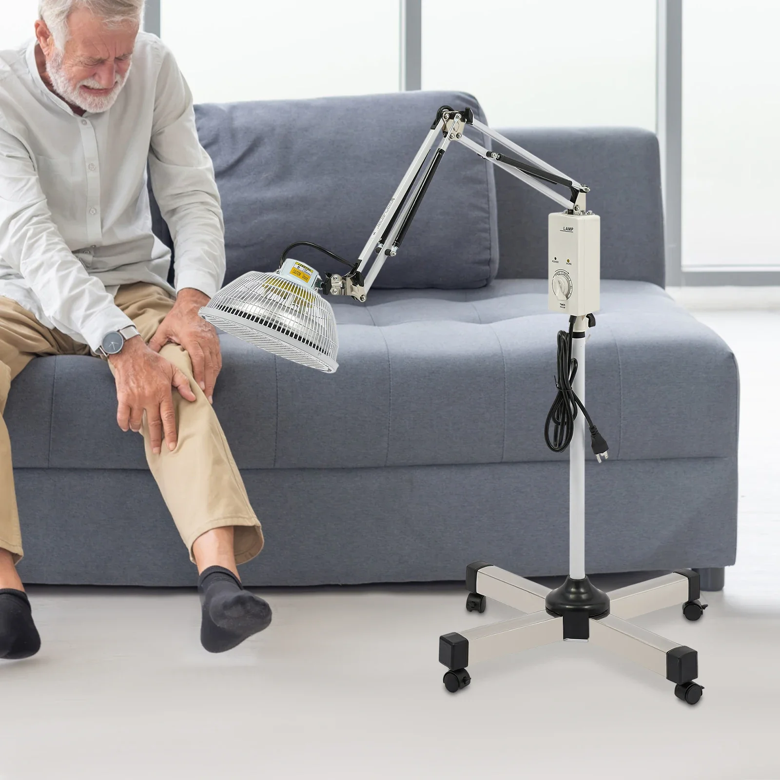 250W Acupuncture Mineral Lamp, Infrared Lamp for Body Face Adjustable Circulation Pain Relief Heating Device,Infrared Light