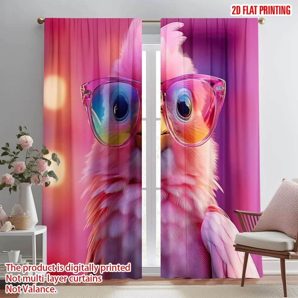 

2D flat printing 2pcs Curtains Soft Glowing Digital Printed Polyester Drapes Family Party Decoration for Photo Booths & Events