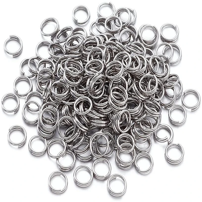 50/100pcs Stainless Steel Open Jump Ring for DIY Keychain Key Fobs Jewelry Craft Making Supplies Material Accessories Wholesale