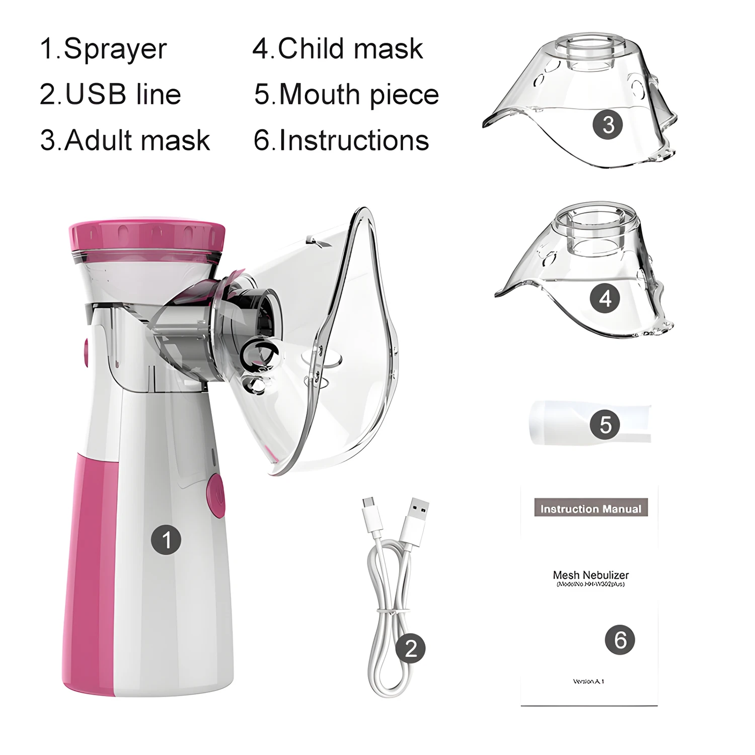 Health Care Products Fingertip Pulse Blood Oxygen Portable Nebulizer Mesh Nebulizer Handheld Medical Asthma Inhaler