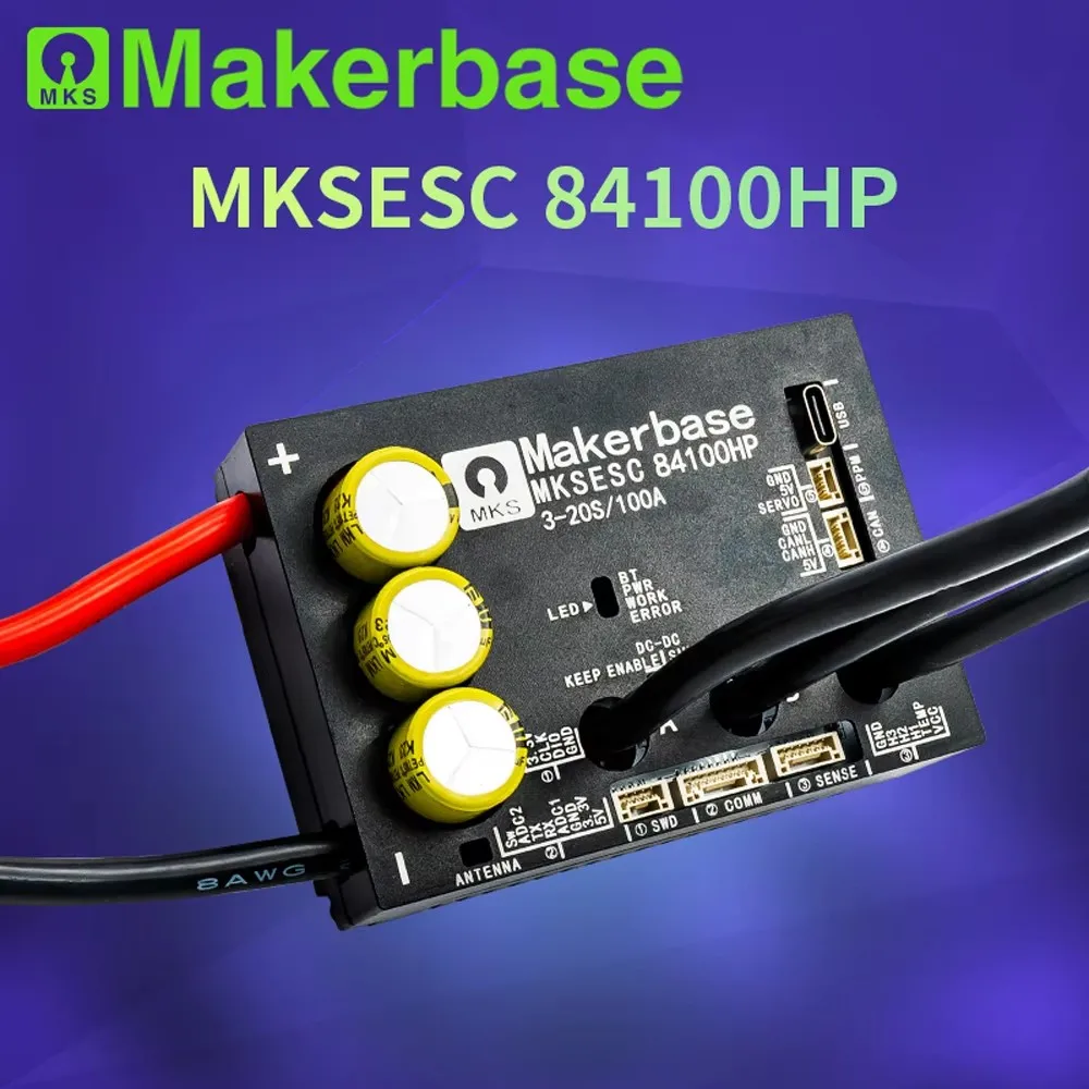Makerbase Vesc 84100hp 84v 100a High Current With Alu Pcb Based On Vesc For E-foil Fight Robot Surfboard Robot