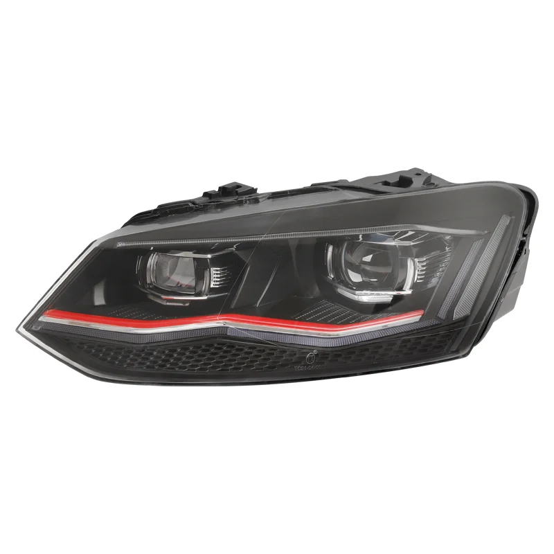 For VW 2011-2018 Vento Dynamic Signal LED Car Lights Red Headlamp Projector Lens DRL 6000k New 12V 10000 Lumens Automotive