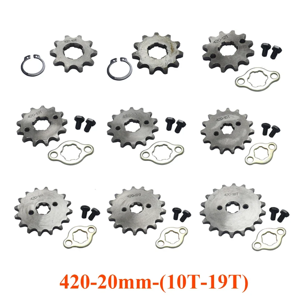 420 20mm 10 11 12 13 14 15 16 17 18 19 Teeth Front Engine Chain Sprocket For Dirt Pit Bike Go Kart ATV Quad Motorcycle