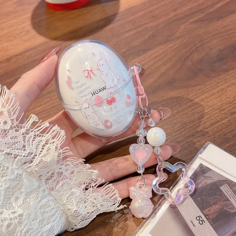 Pour huawei FreeBuds 6/freebuds 5 couverture fleur colorée Silicone Transparent écouteur couverture mignon pour huawei FreeBuds5