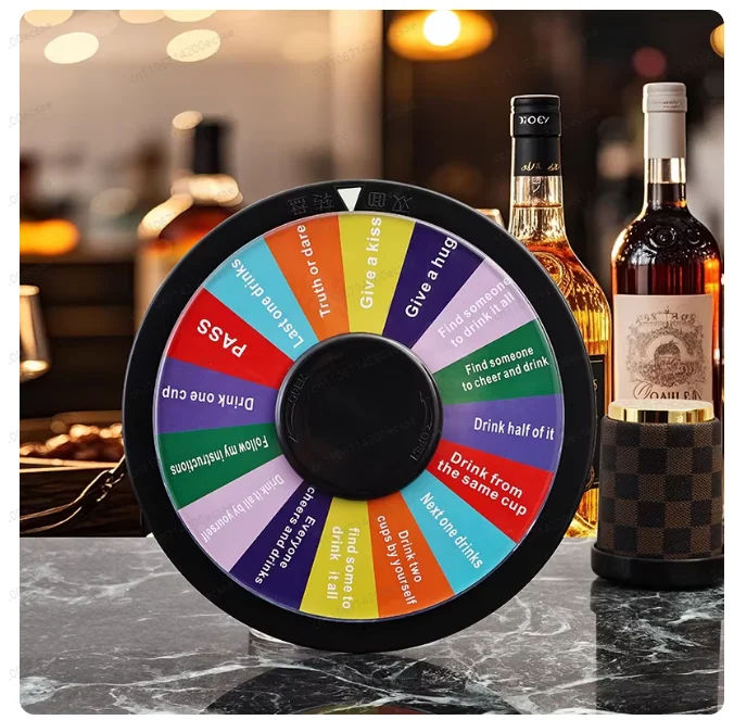 Prize Wheel Compact Portable Roulette Wheel for Office Tabletop Holiday
