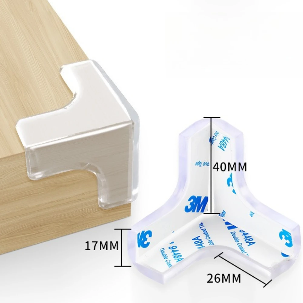 Protectores de esquina de la mesa de la cabeza del bebé de la película protectora anticolisión de silicona transparente en forma de T de esquina anticolisión