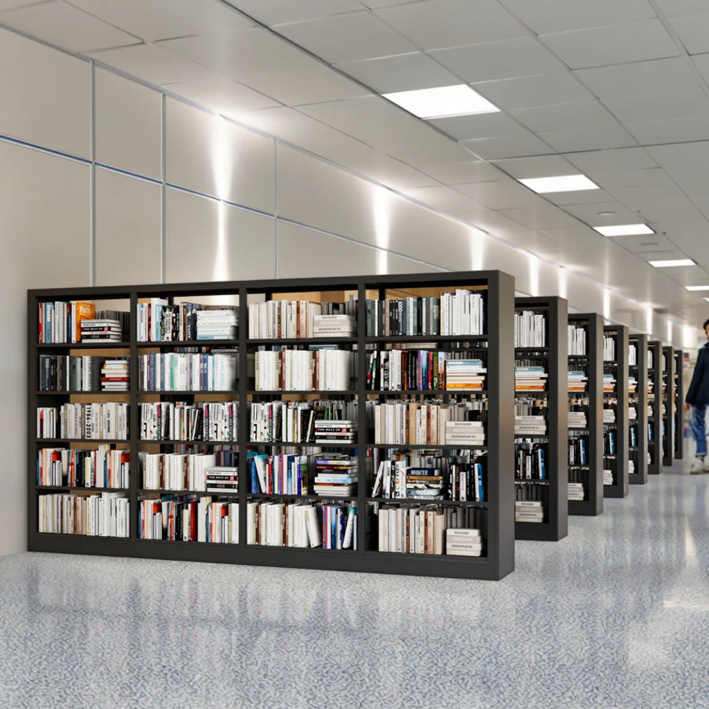 Modern Design Hotsale Metal Library Steel Combination Bookcase Bookshelf Furniture