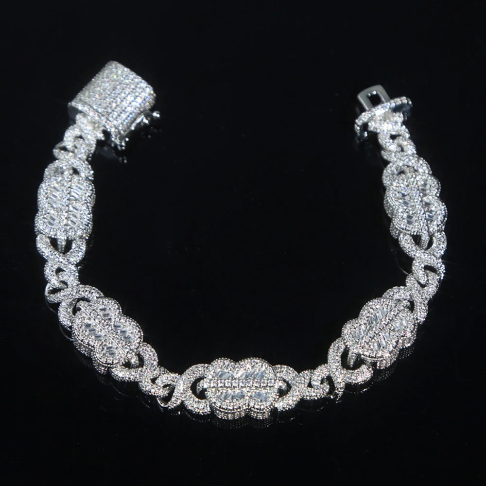 Icedminer New Dollar Chain Iced Out Cuban Chain Bracelets For Men Women Bling Miami Chain Link Hand Chain Hip Hop Goth Jewelry