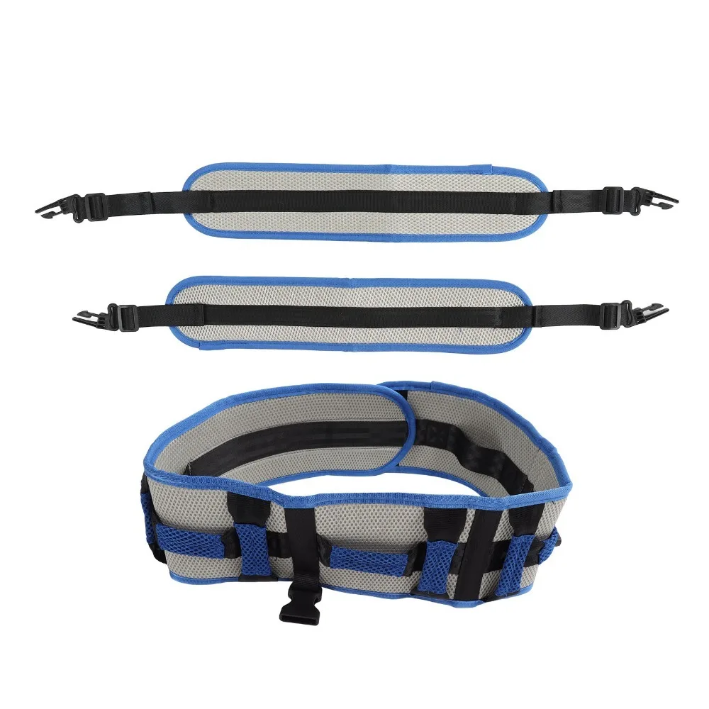Blue Rehabilitation Transfer Belt EVA Multiple Sizes Patient Walking Aid Belt Mobility Assist Strap