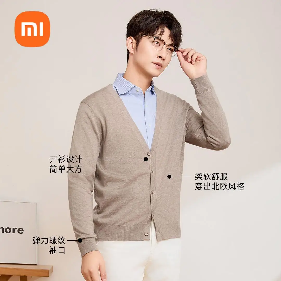 xiaomi mijia anti-static heat transfer machine washable sweater Men's crewneck sweater Winter polo sweater