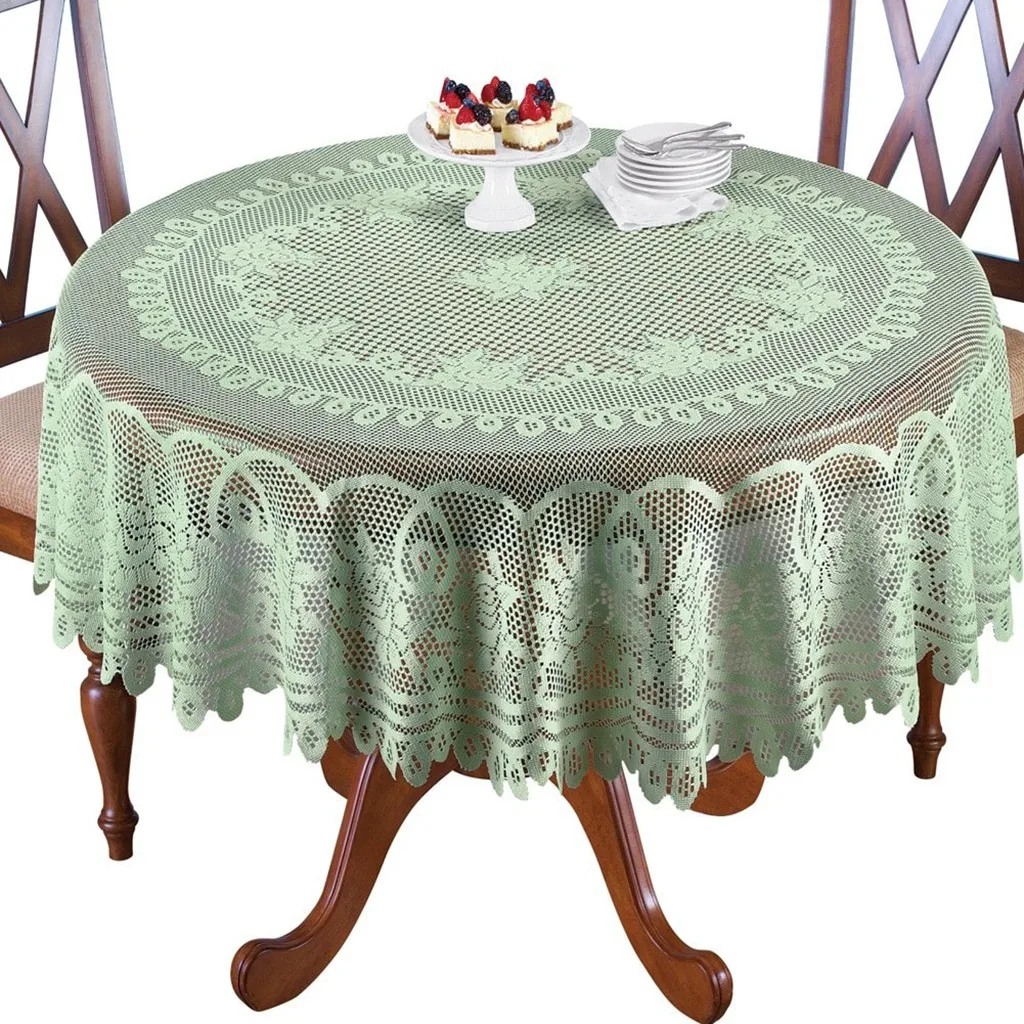 Classic Art Table Cloth Vintage Lace Tablecloth Embossed Round Placemat Kitchen Dining Table Cover Mat Pad Home Decoration