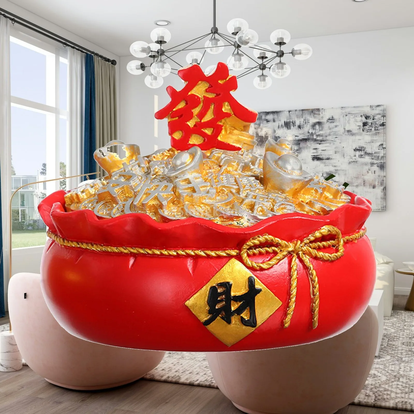 Novelty Cigarette Ashtray Attract Wealth Ash Catcher for Home Office Decor