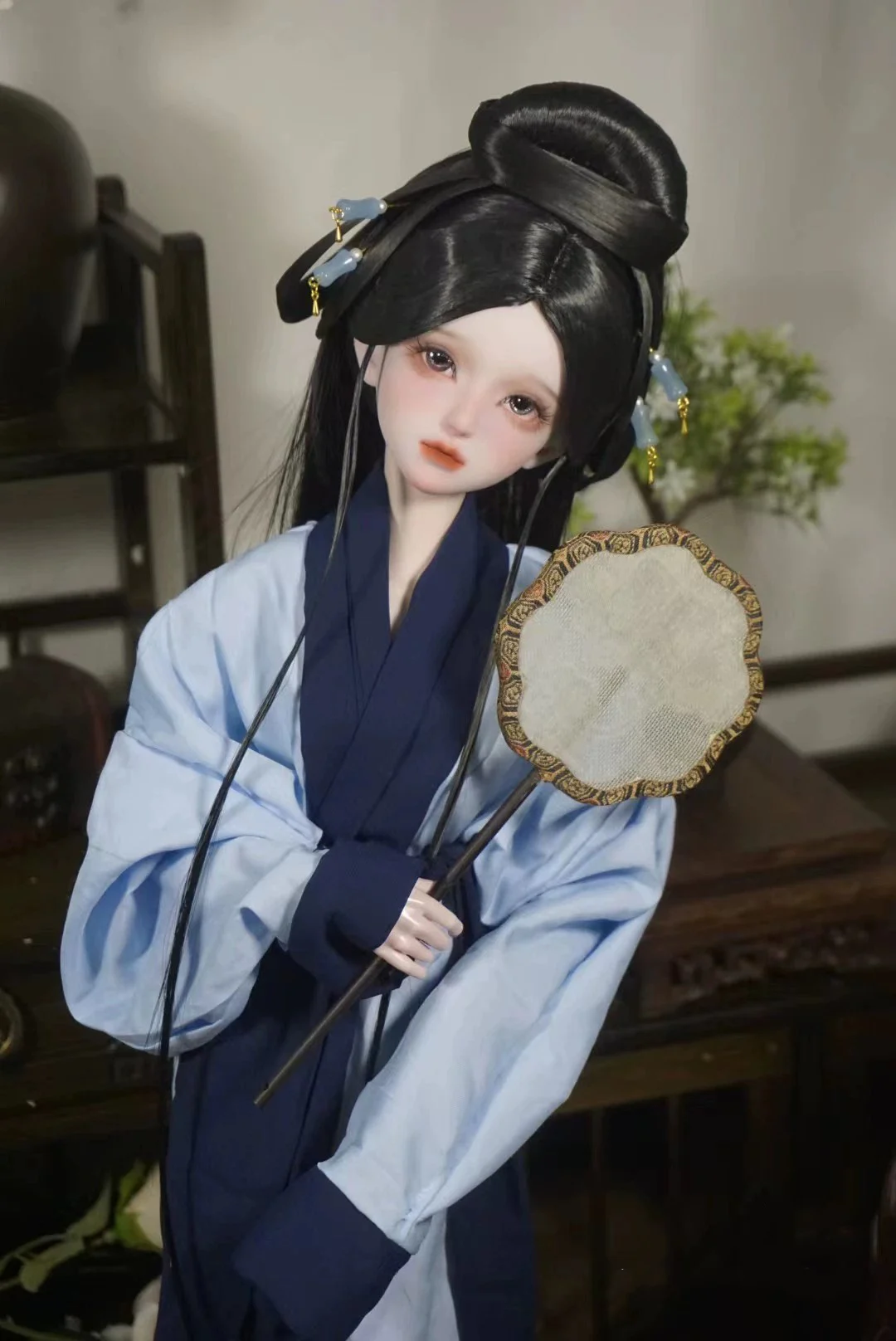 1/6 1/4 1/3 مقياس BJD دمية الباروكات القديمة زي Hanfu خمر الشعر الطويل الجنية شعر مستعار ل MSD SD13 فتاة كبيرة SSDF اكسسوارات A1800 #3