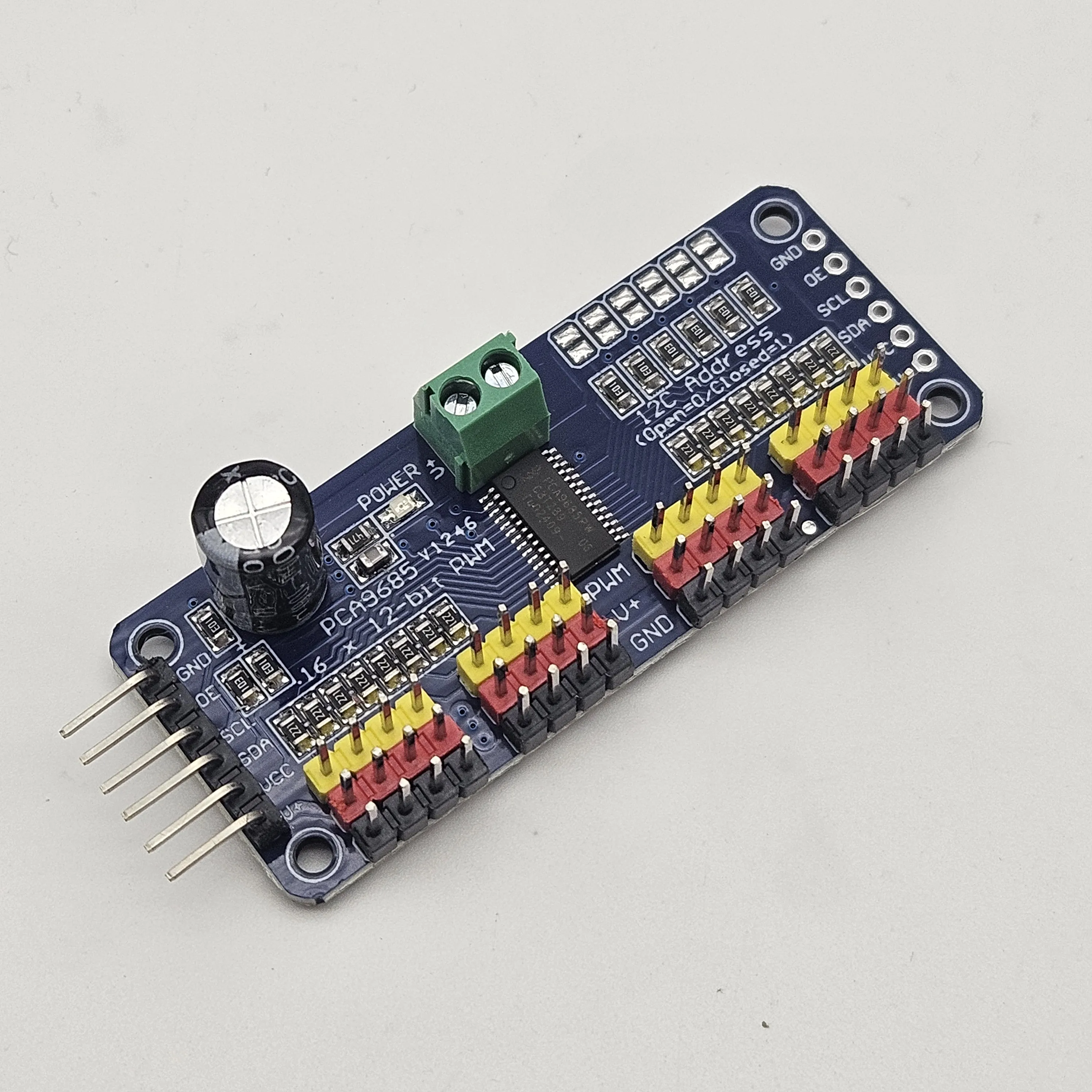 PCA9685 16-kanaals module PWM/servo drive board, servo controller, geschikt voor robotarm, modelauto, smart home