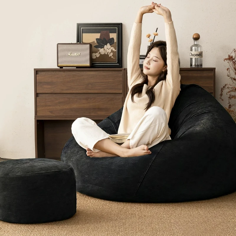 Small Bean Bag Sofas Modern Bean Bag Sofas Floor Single Sofa Soft Cushioned Relax With Filling Pouffe Chambre Patio Furniture