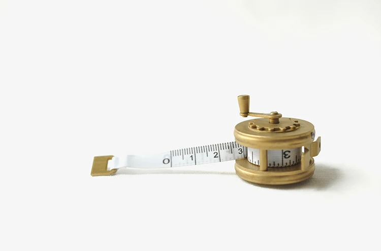 Retro Flywheel Brass Tape Measure Handmade Vintage Style Compact Portable