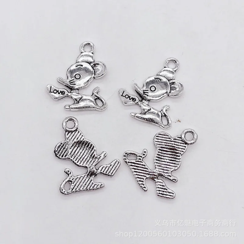 Factory Direct Sales 100Pieces Love Little Mouse DIY Ornament Clothing Bag Earrings Pendant Material