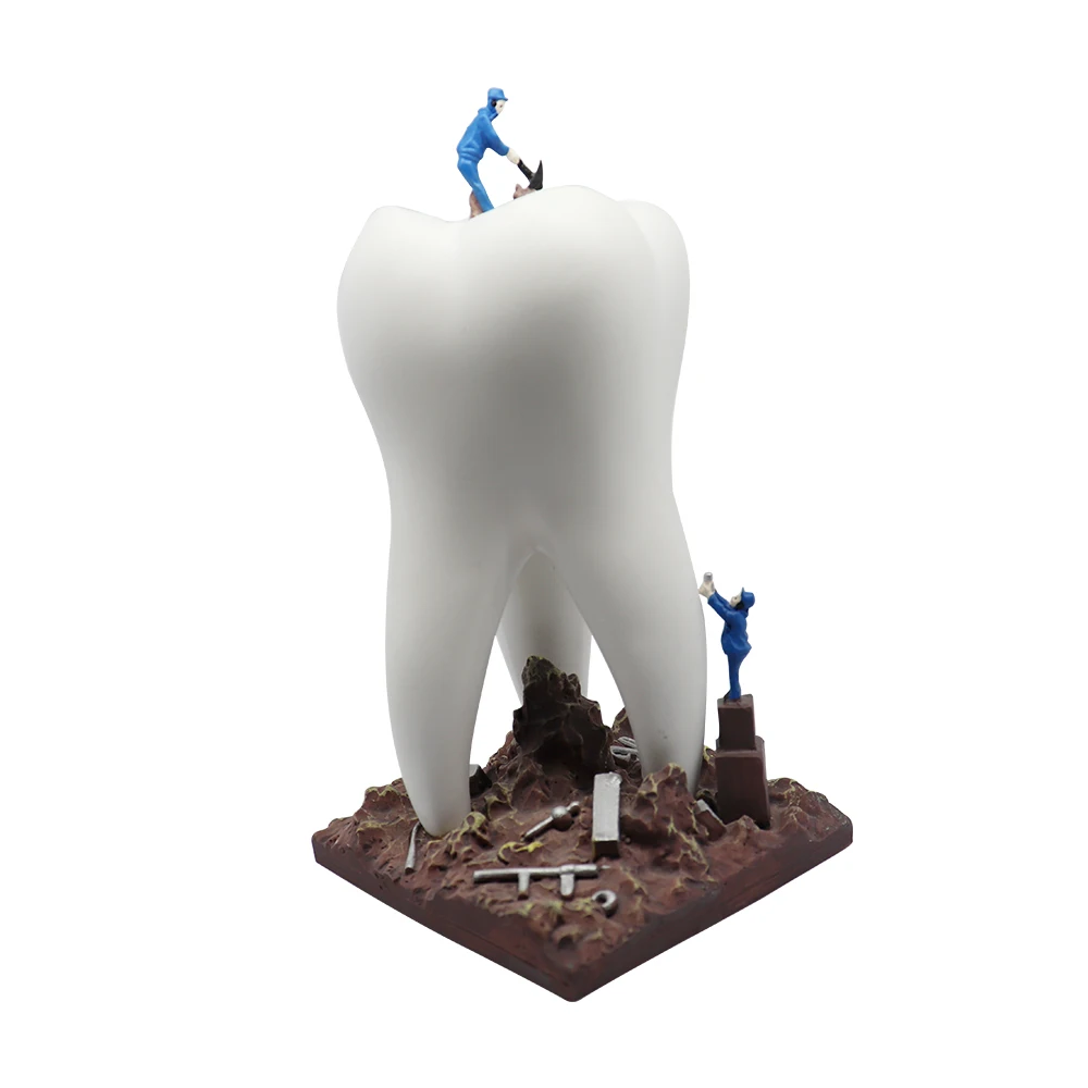 Rzeźba zęba dentystyczna figurki molowe Ornament dentysta prezent kliniki na biurko rzeźba Ornament Artcraft stomatologia dekoracja