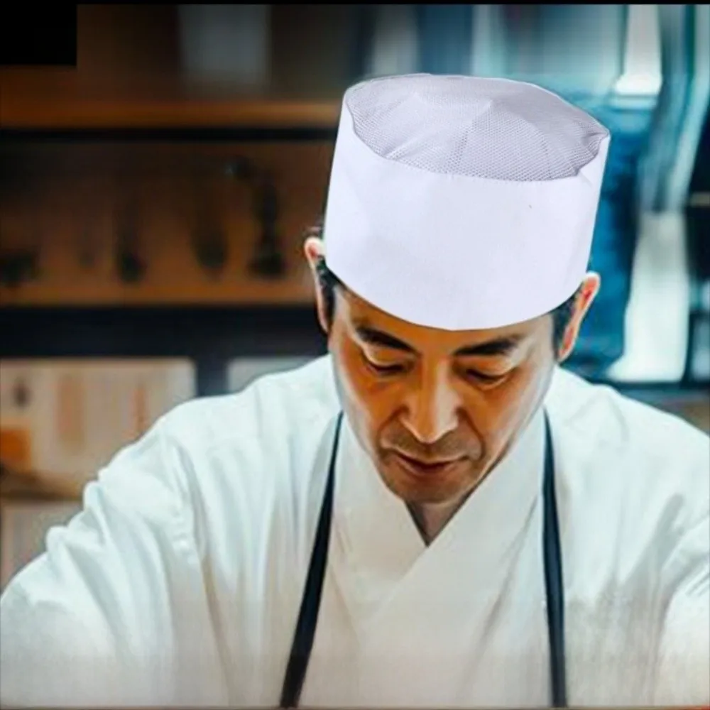 For Women Men Mesh Top Chef Hat Pirate Style Service Cap Baker Hat Working Cap Unisex Design Kitchen Cap Dining
