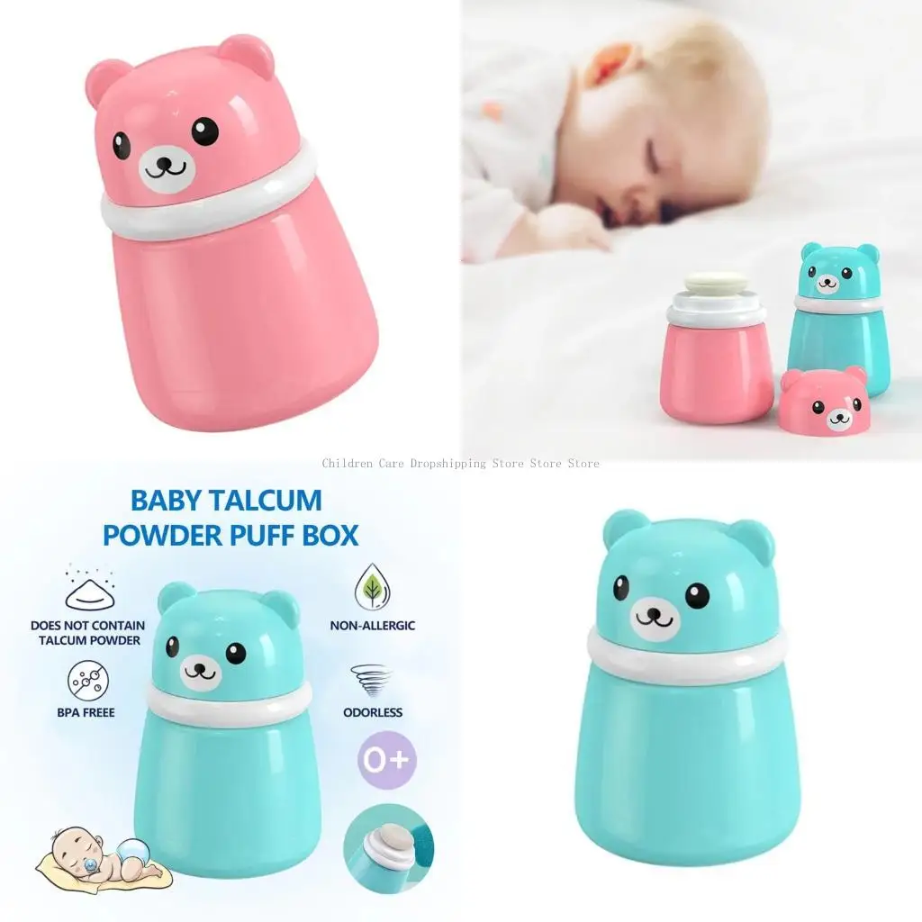 

Baby Powder Puff Container Bear Design Hygienic Seal Stprage Box Skin Care