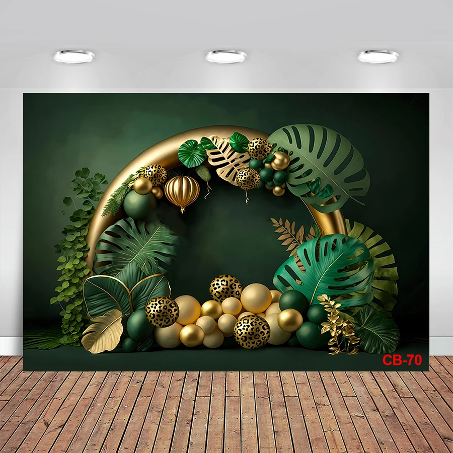 

Jungle Safari Baby Birthday Party Backdrop Green Leaves Grass Baby Shower Wild One Summer Tropical Photography Background Decor