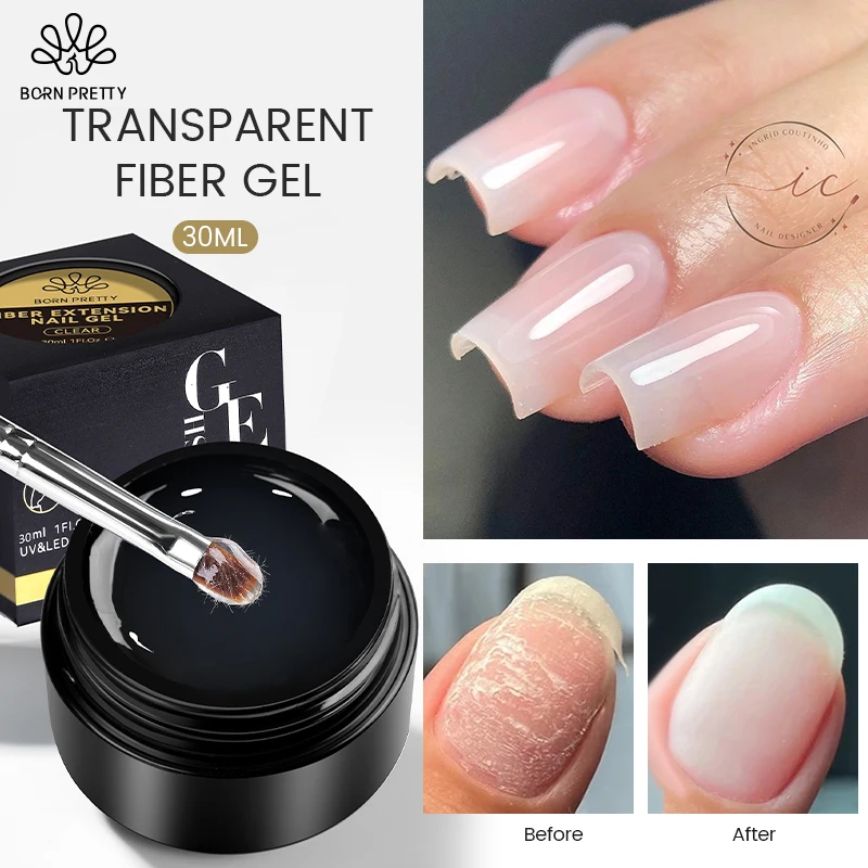 

BORN PRETTY 30ml Fiber Glass Extension Nail Gel Repair Broken Nail Thicken Thin Nails Soak Off Nail Art Gel