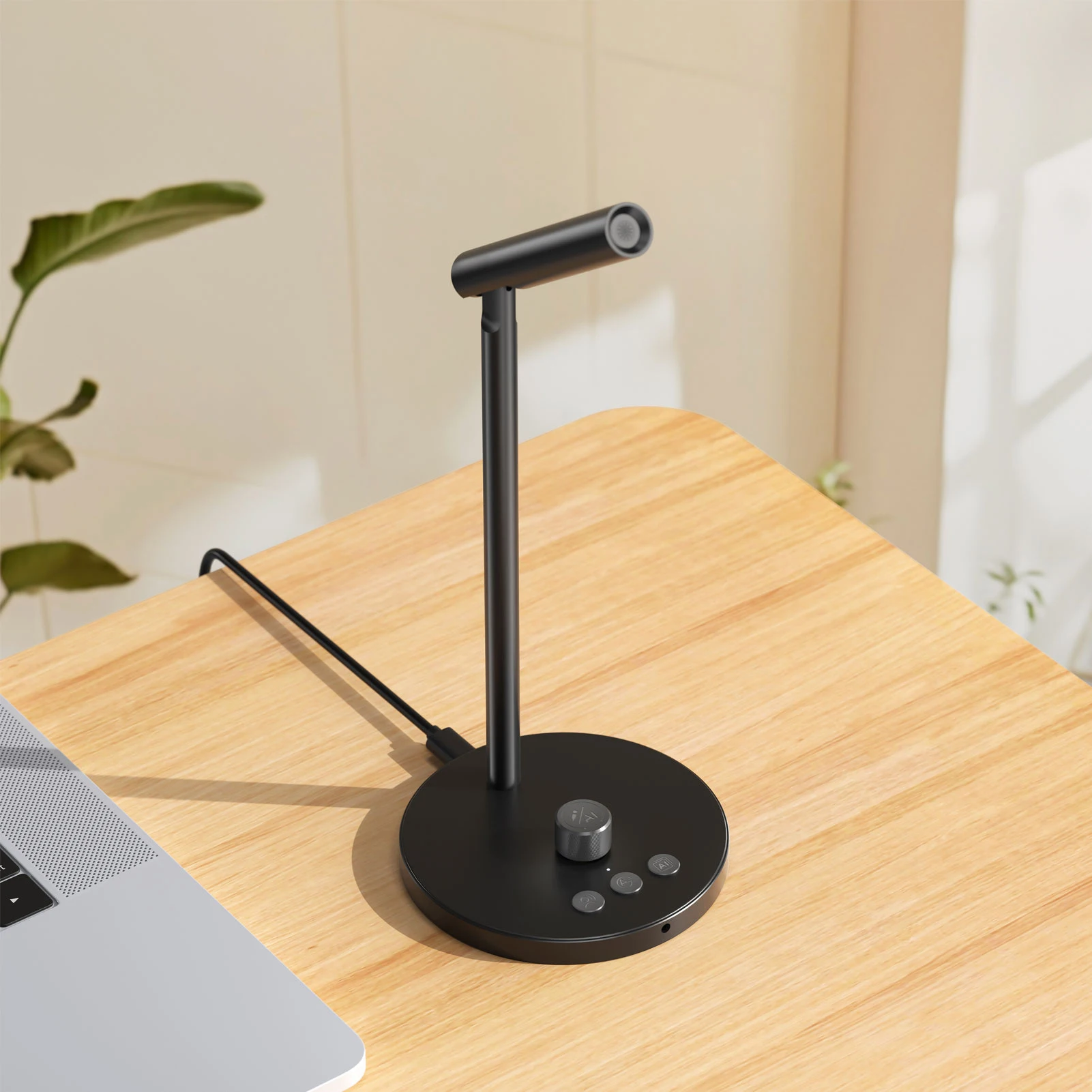 USB مؤتمر مكبر الصوت AI الحد من الضوضاء كتم مفتاح الكمبيوتر المحمول المتكلم هيئة التصنيع العسكري 60 لغة دعم سماعة جاك لاجتماعات الفيديو