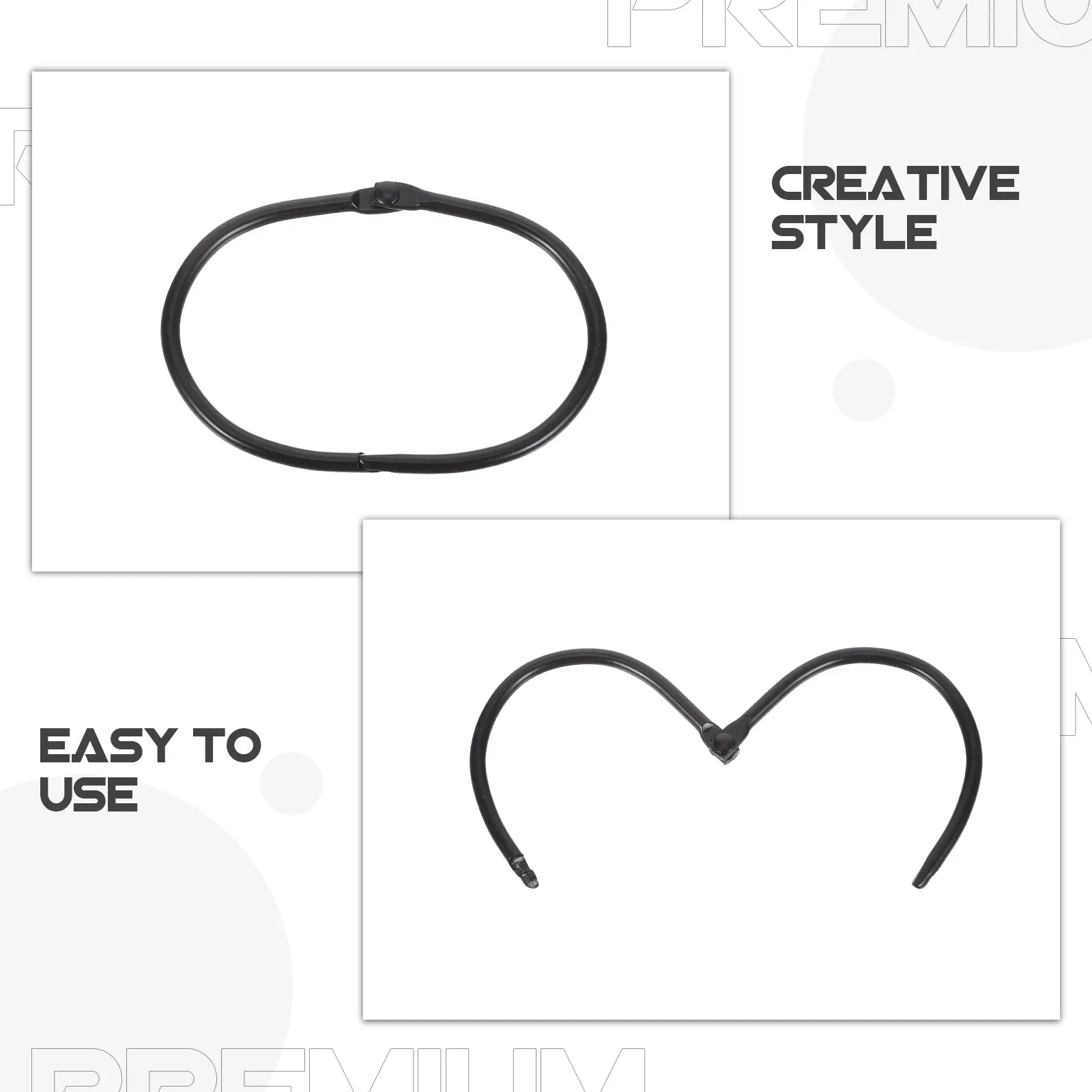 24Pcs Shower Curtain Rings Oval Snap Metal Drapery Rings Quick Install Smooth Glide Bathroom Curtain Rod Hooks view 2