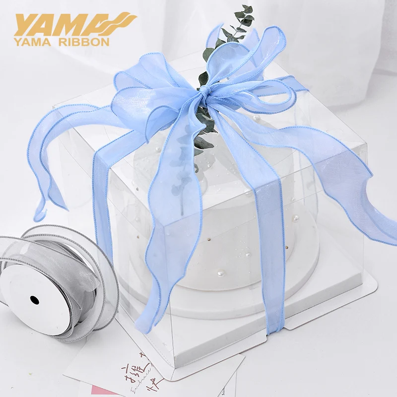 YAMA-Wave Organza Ribbon, Fishtail Ribbon, Wedding Decoration, Party Gift Packaging, Bouquet DIY Craft Supplies, 38mm, 5 in, 8in