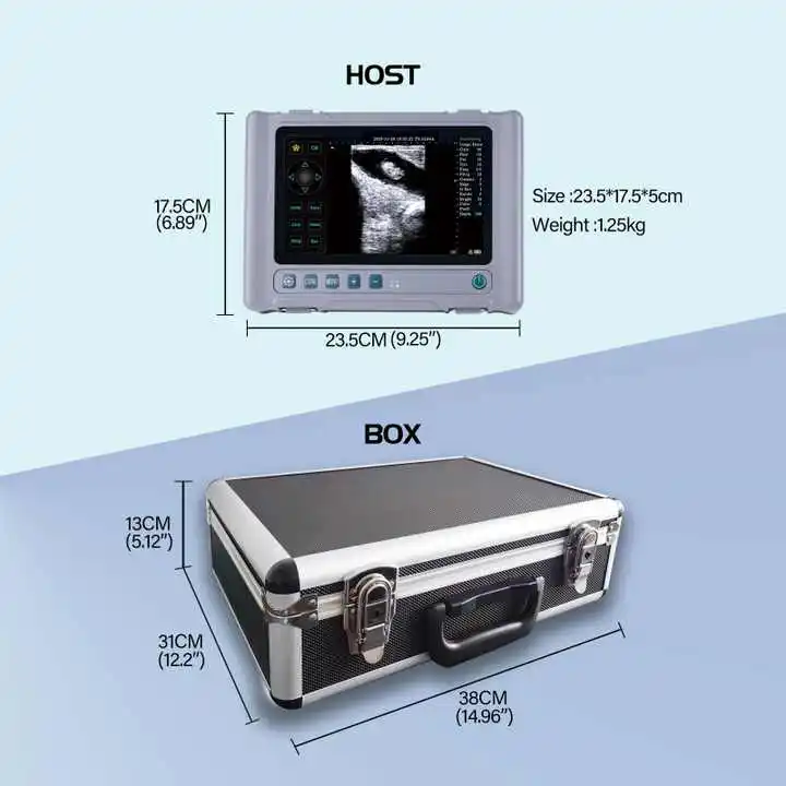 Handheld B-Type Ultrasound Scanner with 8-inch Color  LCD Waterproof 10000mAh Battery 32g Veterinary Storage