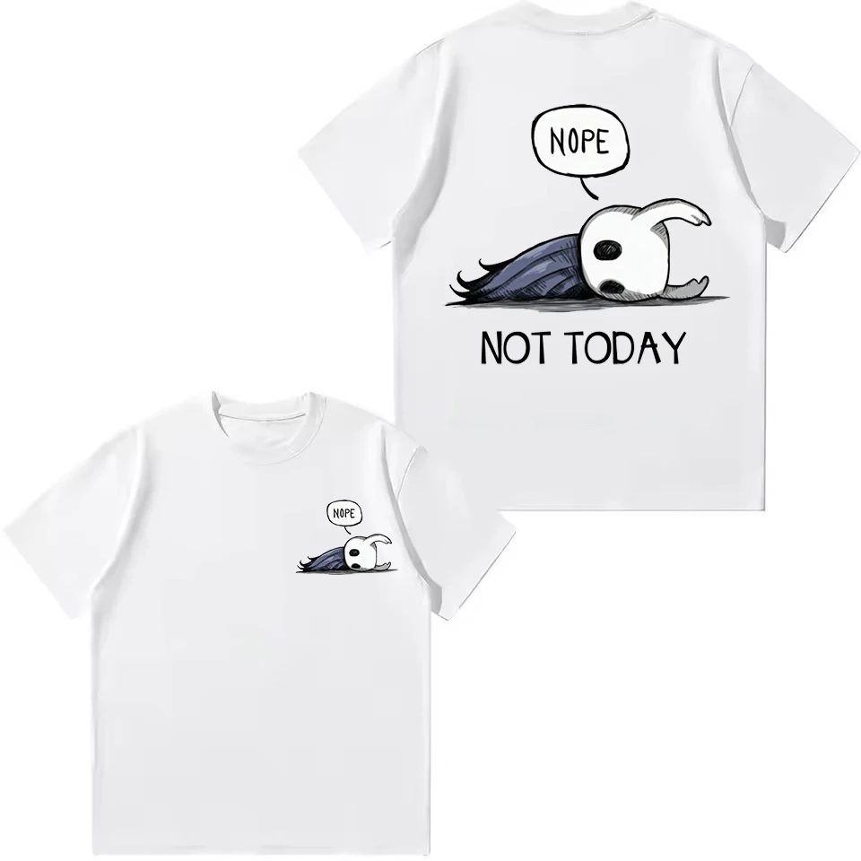 Funny Hollow Knight Nope Not Today Print T Shirt Children Clothing Boys Girl Summer Casual Short Sleeve Tee Kids Round Neck Tops