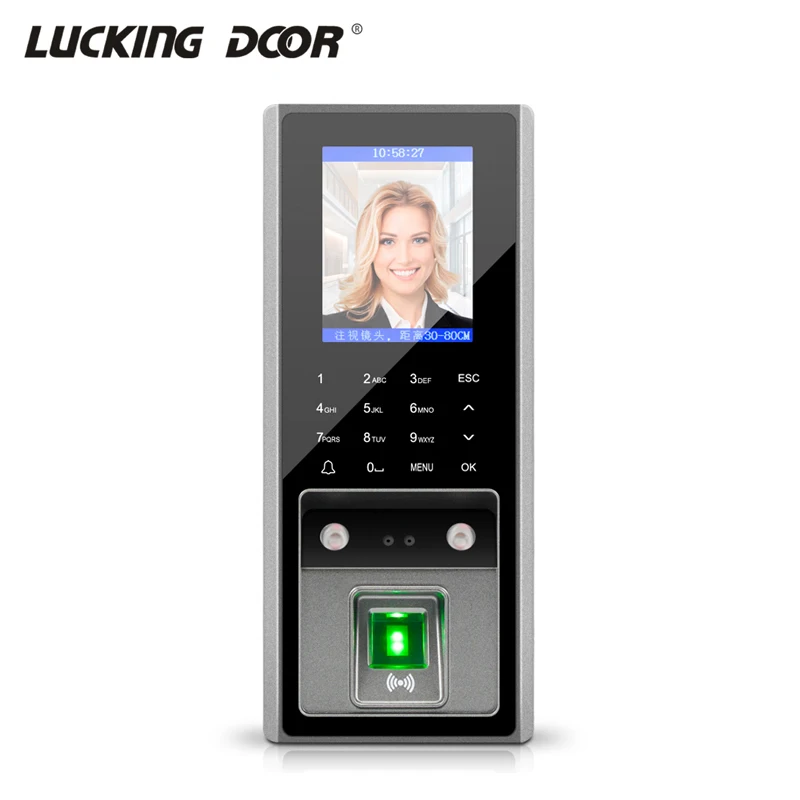 

300 Face Recognition 3000 Fingerprint Capacity 3000 card 125Khz RFID Card Access Control Time attendance Door Lock System