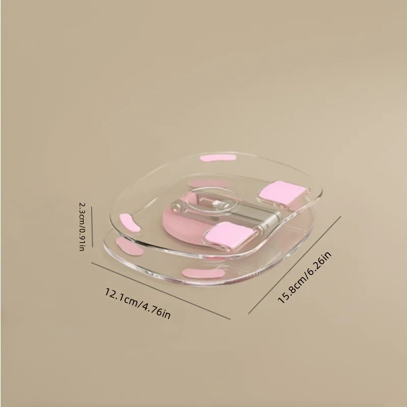 360° Rotating Mobile Transparent Phone Holder Multi-Functional Flat Support Stand Retractable Mobile Phone Stand Desktop Holder