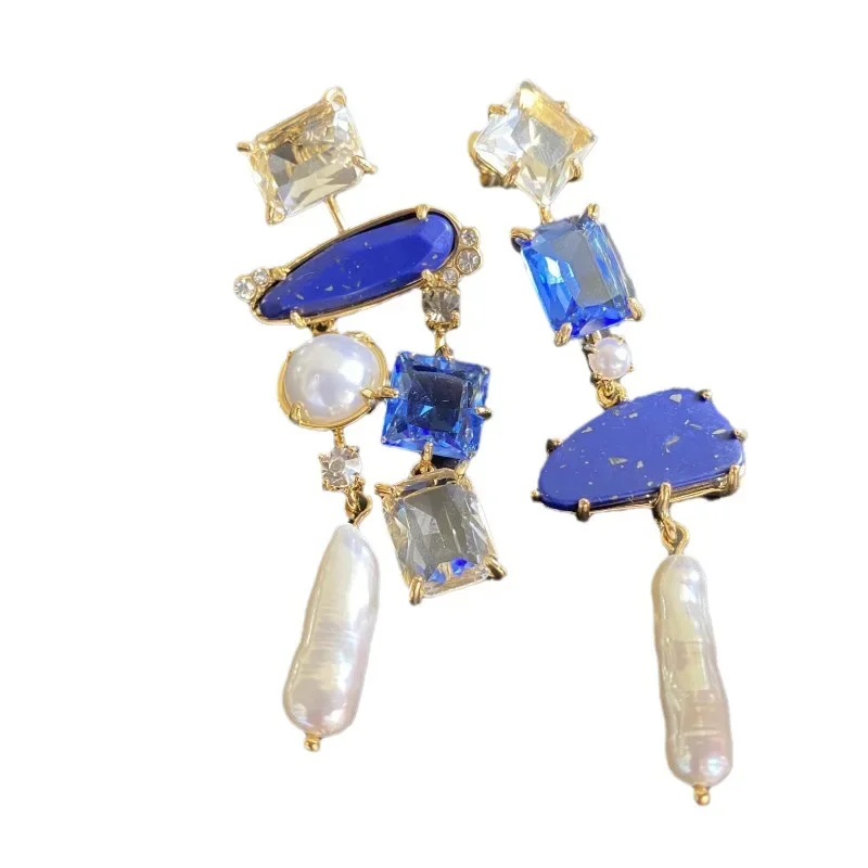 2023 New Geometric Square Dangle Earrings with Transparent and Colorful Cube Design for Women