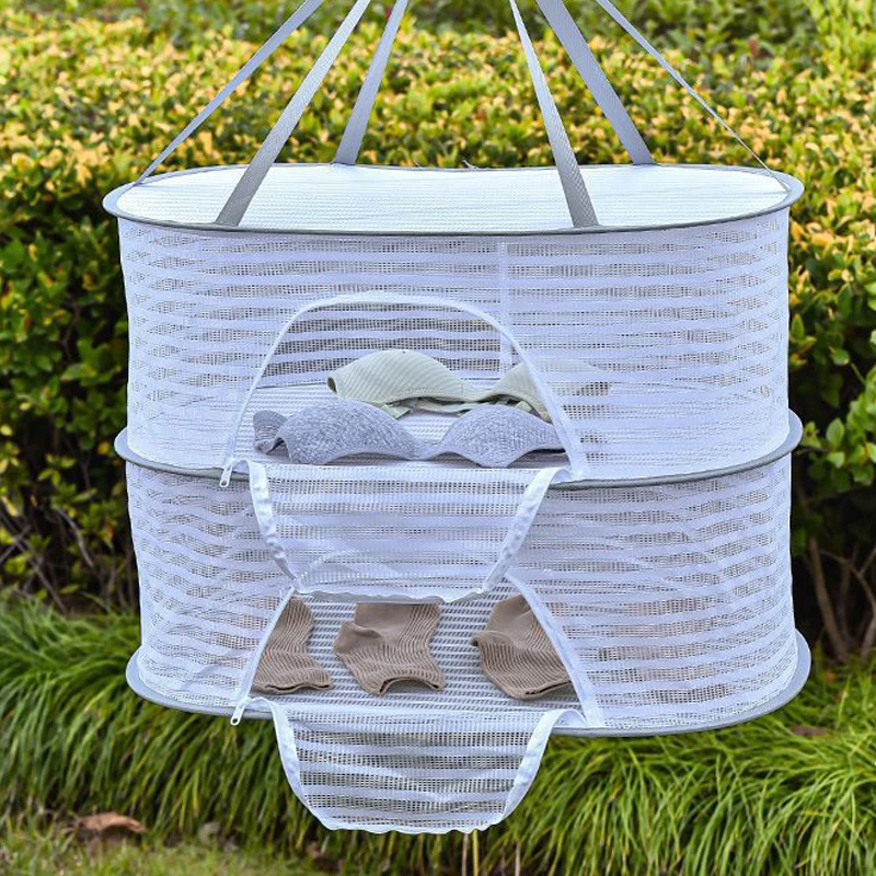 

1PC 1/2/3 Layer Multi Functional Home Drying Net Insect Proof Windproof Food Fish Drying Net Folding Closed Drying Basket